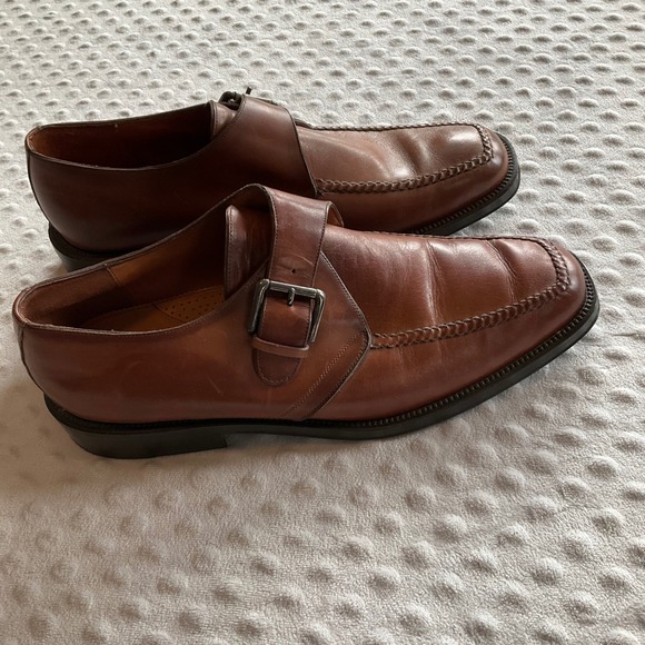 Cole Haan Monk Strap Shoes Mens 11.5 Brown Leather Moc Toe  display picture 1